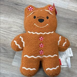 Disney Aldi Gingerbread Winnie the Pooh Bear Plush - Brown and Red